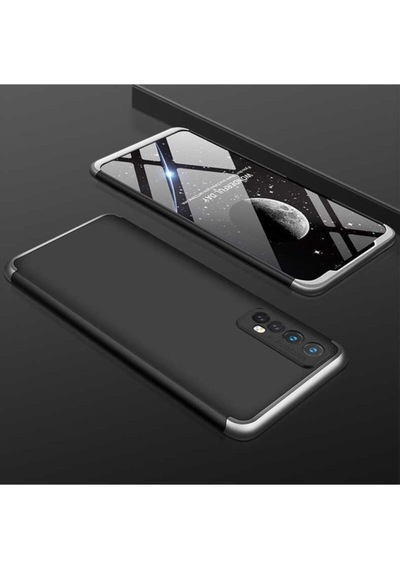 Realme 7 Kılıf Zore Ays Kapak Siyah-Gri