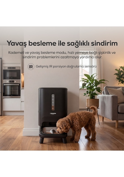 Xenon Smart Köpek Mama Kabı Akıllı, 15l, Mobil Kontrol, Büyük Taneli Mama Uyumlu, Yükseklik Ayarlı X8630