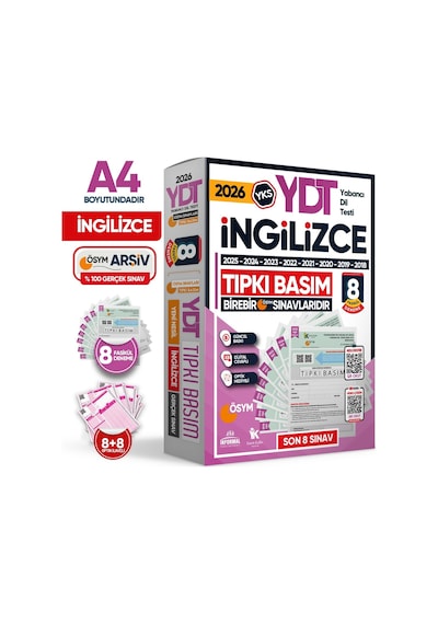 2027 YKS YDT İngilizce ÖSYM Çıkmış Soru Tıpkı Basım 10lu Deneme Paketi Türkiye Geneli Video Çözümlü