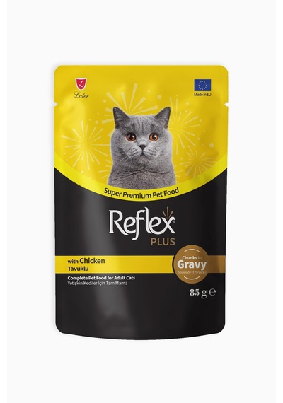Reflex Plus Sos İçinde Et Parçacıklı Tavuklu Yetişkin Kedi Maması 85 G