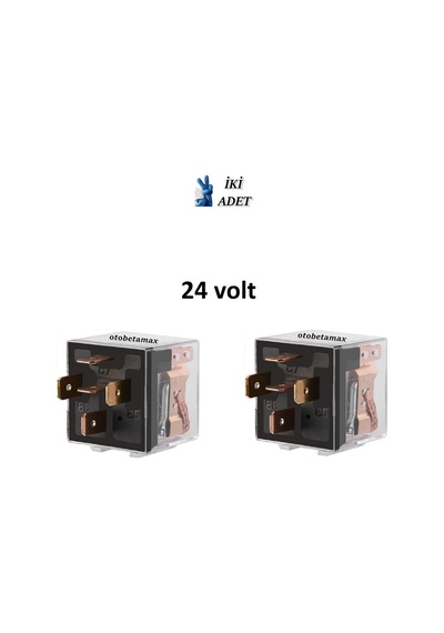 ( İKİ ADET ) Mini Role 24V, 5 Uçlu, 40 A, Far, Korna, Fan, Rolesi