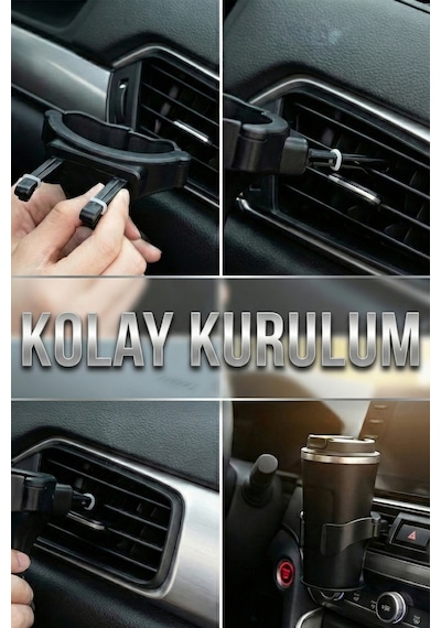 Araç Klima Menfezi Bardak Tutucu Otomatik Sıkıştırmalı Oto İçecek Aparatı