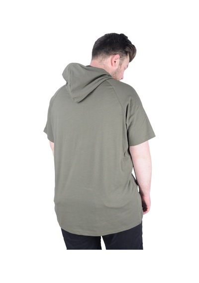 Mode Xl Büyük Beden Tshirt Kapşonlu Dbca 22119 Haki 001