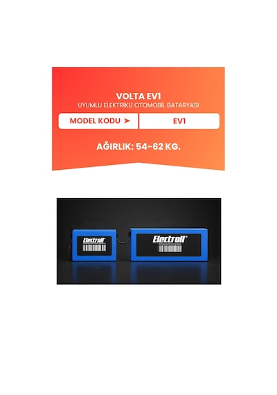 Volta Ev1 Uyumlu Batarya Yüksek Kapasite Lifepo4 72v 90ah Elektrikli Otomobil Bataryası