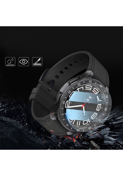 Galaxy Watch 6 Classic 43mm Sert Pc Kasa Ve Ekran Koruyucu Sbt Sport Watch Gard 29 - Siyah