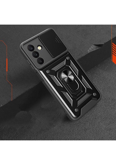 Galaxy Uyumlu A17 Kılıf Sürgülü Kamera Koruyucu Manyetik Standlı Tank Koruma Pazarplus Mavi