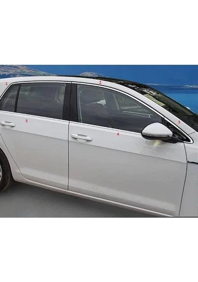 Vw Golf 7 2013 Sonrası Cam Çerçevesi Paslanmaz Çelik 10 Parça