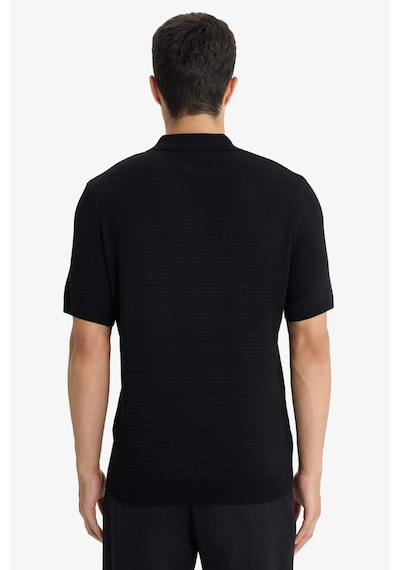 Defacto Standart Fit Polo Yaka Triko Kısa Kollu Tişört F4947ax25aubk27 SIYAH