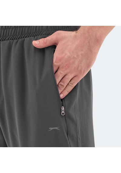 Slazenger RUSLAN Erkek Fermuar Cepli Dar Paça Koyu Gri Eşofman Altı