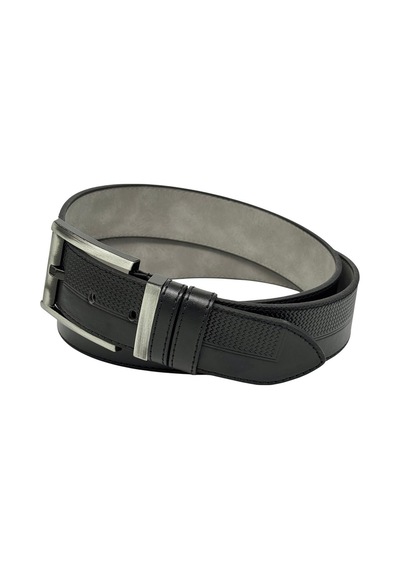 Süzer Deri Siyah Suni Deri 4.5 Cm. Genişlik Yarı Desenli Model Spor Erkek Kemer // 4500-021 Siyah