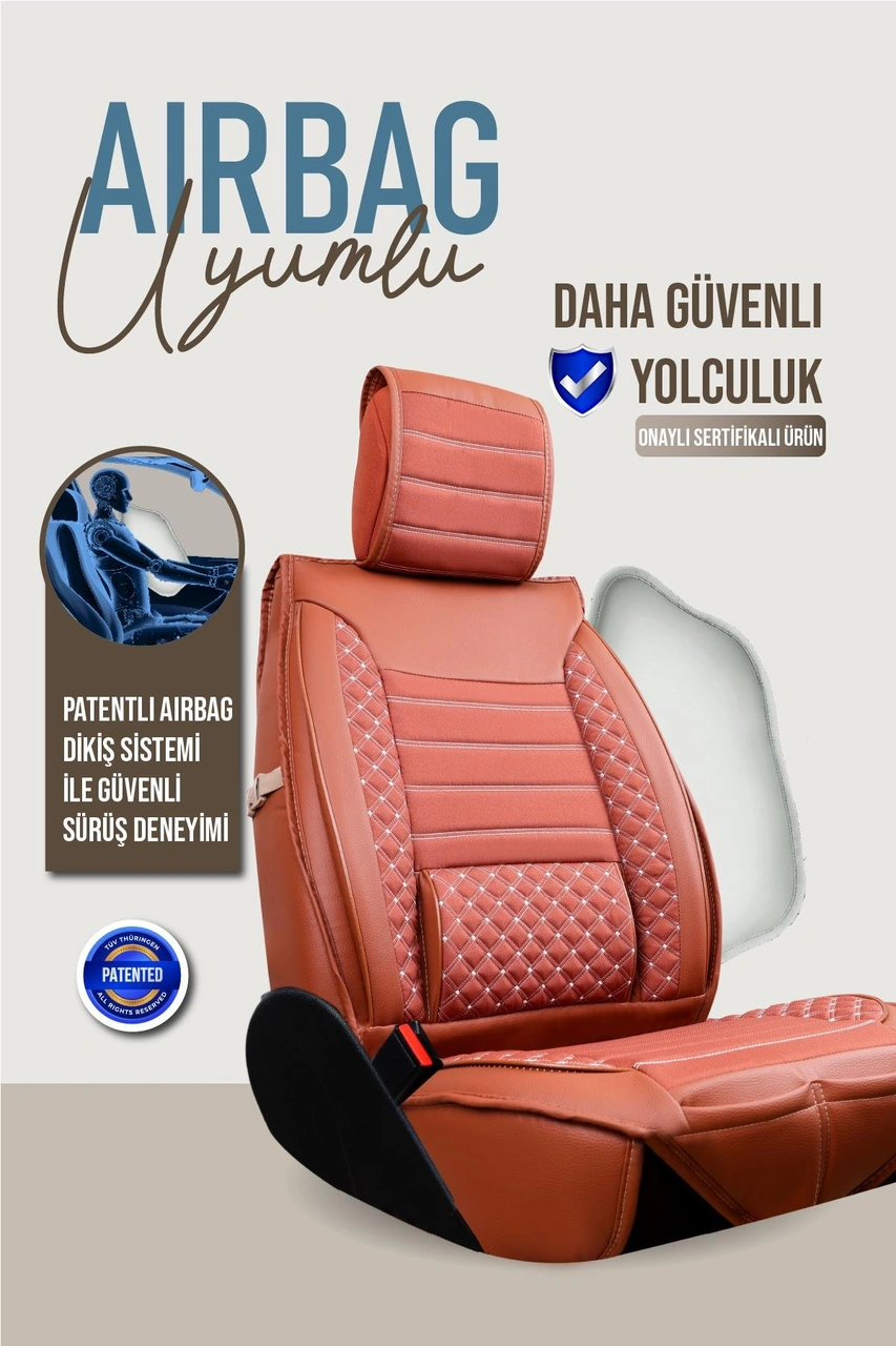 Chrysler Lhs Uyumlu Lüx Deri Oto Koltuk Kılıfı Ön Arka Takım Elit Taba