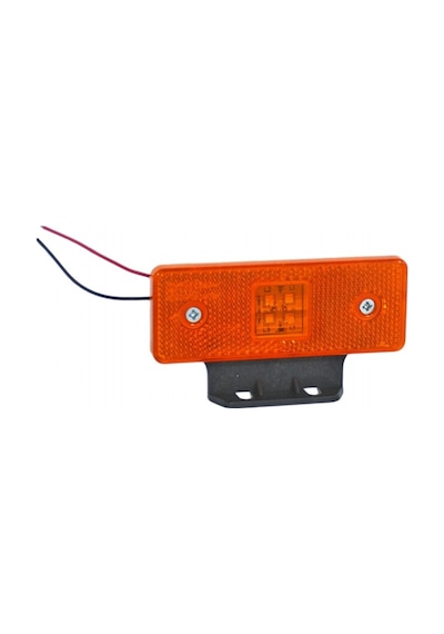 TAS 12V Side Marker Lamba 4 Ledli Sarı Braketli Arka Düz 11x4 cm