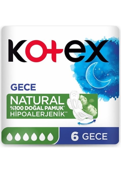 Kotex Natural Ultra Hijyenik Ped Gece 6'lı