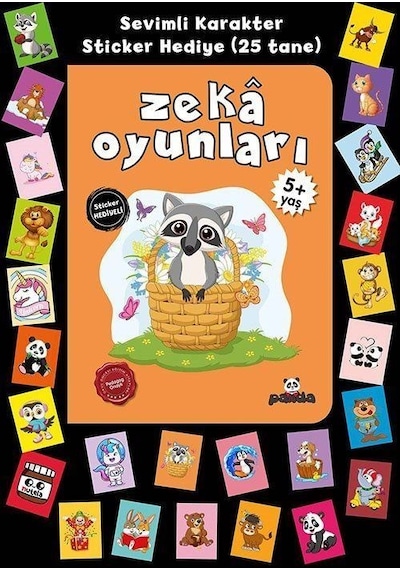 Zeka Oyunları - Stickerlı 5+ Yaş - Afife Çoruk - Panda
