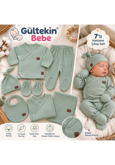 Babymed Sade Kız Ve Erkek 7 Li Hastane Çıkışı -ba7700326 - Koyu Yeşil