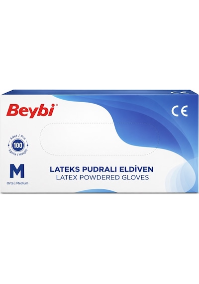 Beybi Lateks Pudralı Muayene Eldiveni Orta/büyük Karma 1200lü Set