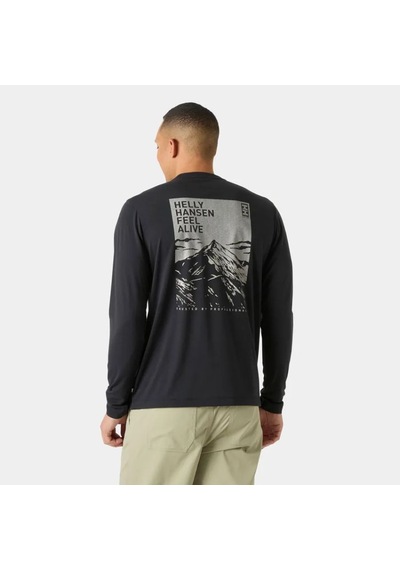 Helly Hansen Skog Graphic Long Sleeve Tee Erkek Sweat Hha.63407.hha.990 Siyah
