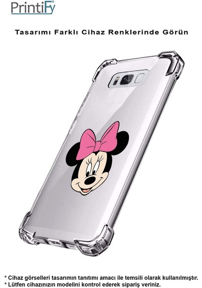 Samsung Galaxy M15 İle Uyumlu Mickey Mouse 3 Baskılı Şeffaf Köşe Korumalı Antişok Kılıf
