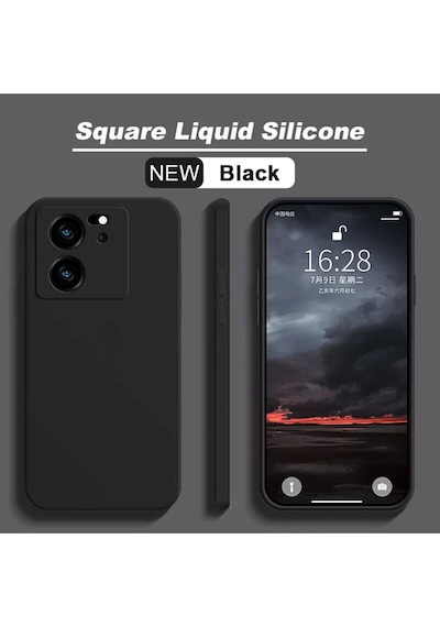 Fibaks Mi 13t/mi 13t Pro Uyumlu Kılıf Kadife Lansman Soft Yumuşak Liquid Silikon Kamera Korumalı Siyah