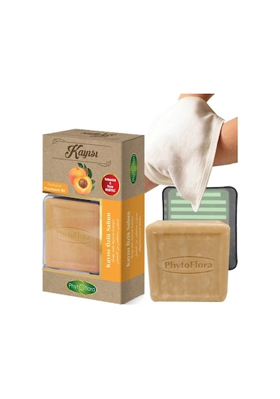 Phytoflora Kayısı Özlü Bitkisel Sabun 125 G + Bitkisel Sabunluk + Kese