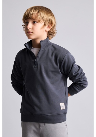 Defacto Oversize Yarım Fermuarlı Dik Yaka Sweatshirt Erkek Çocuk H7132a826auar31 Antrasit-ar31
