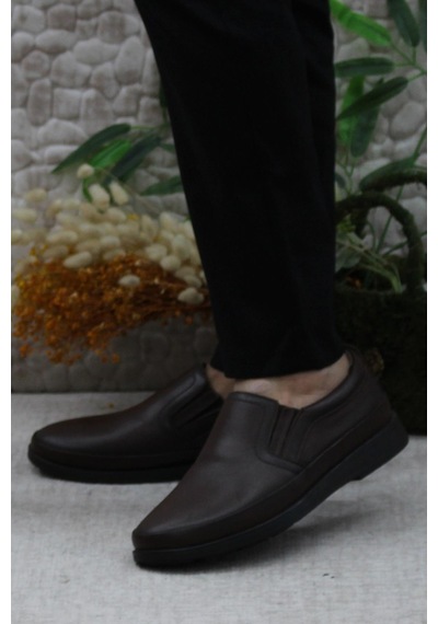 Mehmet Mete 42406 Kahve Hakiki Deri Sıcak Astar Kauçuk Taban Erkek Ayakkabı 001