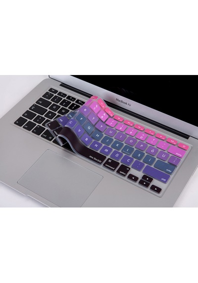 Apple Uyumlu MacBook Air Pro Klavye Koruyucu Us To Tr Ombre Eski Usb Li Model 2008/2017 Yılı İle Uyumlu Lacivert Mavi