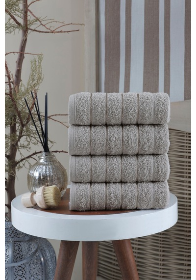 Veramoni Fluffy Havlu Seti 4'lü 50x90cm - Açık Gri