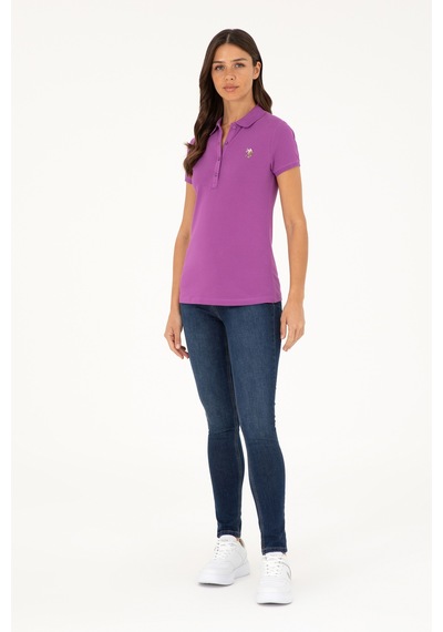 U.S. Polo Assn. Kadın Mor Polo Yaka Tişört 50280067-VR038