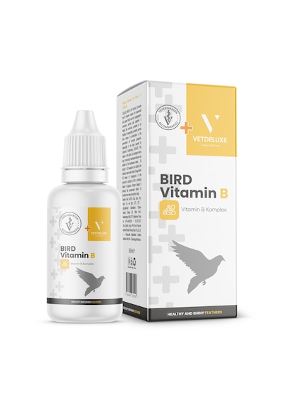 VETDELUXE Bird Vitamin B Likit Kuşlar İçin Sıvı B Vitamini Tüy Dökülmesine Karşı Sıvı Vitamin 30 ml
