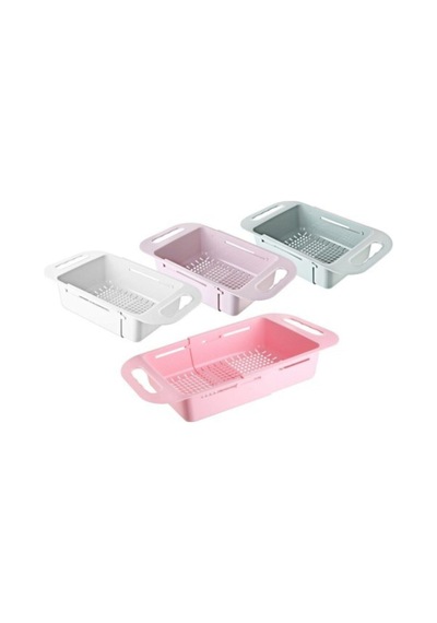Boyutu Ayarlanabilir Pratik Evye Süzgeci Sürgülü Lavabo Süzgeci - Beyaz Plastik Diğer