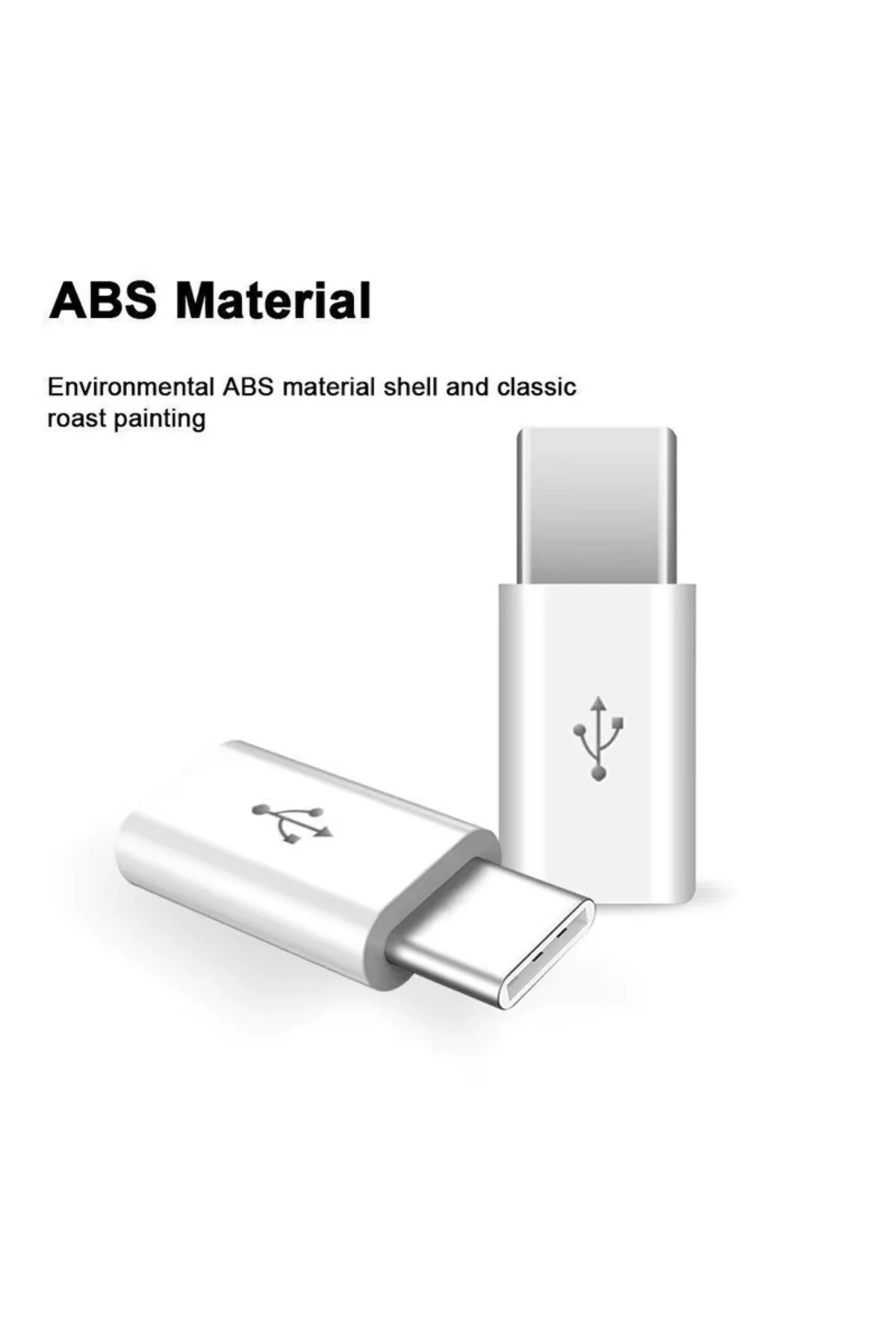 3 Adet Micro To Type-c Usb Dönüştürücü Otg Çevirici Adaptör Şarj Kablosu Adapteri Beyaz 1