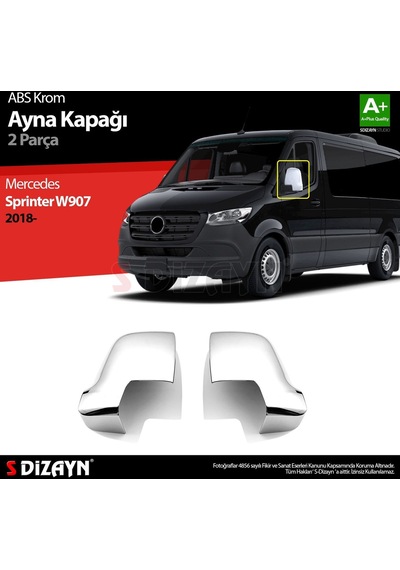 S-Dizayn  Mercedes Sprinter W907 Abs Krom Ayna Kapağı 2 Prç. 2018 Üzeri