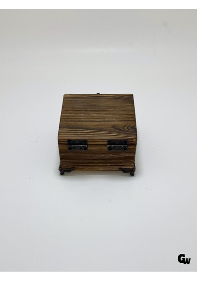 Doğal Ahşap Yakma Takı Kutusu Ahşap Saklama Kutusu Beyaz Çam Boy:12cm En:12cm Yük:8cm