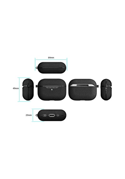 Maks Technology Apple Airpods Uyumlu Pro 2 Kılıf Deri Görünümlü Askı Aparatlı Airbag Darbe Emici Maks Koruyucu Kapak Lacivert
