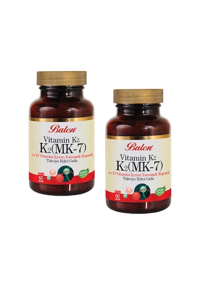 Balen Vitamin K2 Mk-7 Ve D Vitamini 450 Mg 60 Kapsül X 2 Adet
