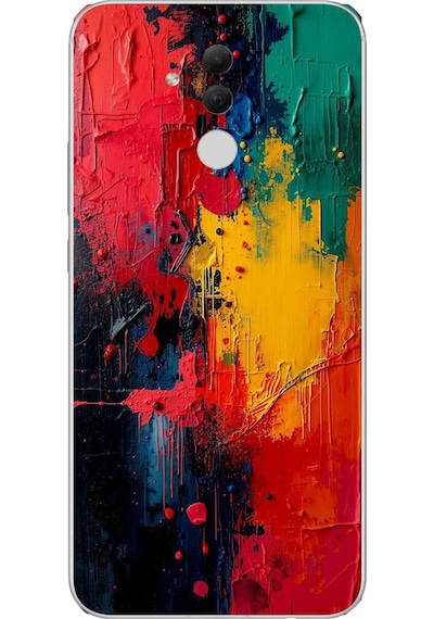 Huawei Mate 20 Lite Uyumlu Renklerin Dansı Baskılı Silikon Kılıf Renkli