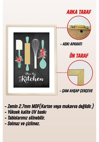 Ahşap Çerçeveli Mdf Tek Tablo Kendi Tablo Setinizi Oluşturacağınız Liste 42 X 62 Çerçeveli 1004