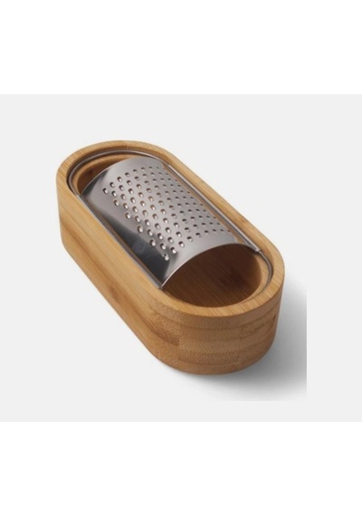 Bambu Hazneli Çelik Rende 15cm X 7cm Ahşap - Metalik