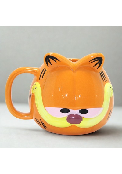 Garfield 3d Karakter Tasarımlı Porselen Kupa Bardak Dekoratif Kedi Kupa Turuncu