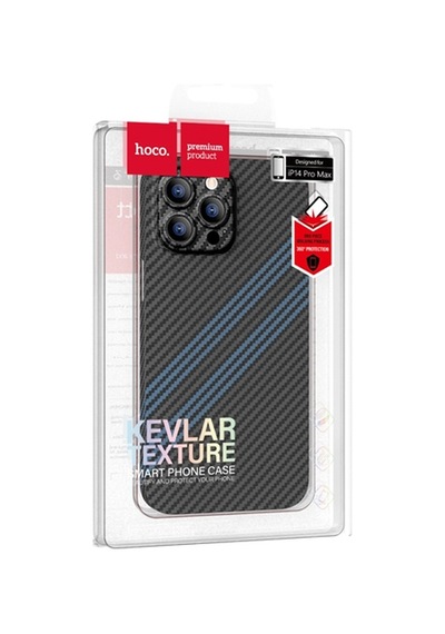 Hoco Apple Uyumlu iPhone 14 Pro 6.1 Kılıf Kevlar Texture Kamera Korumalı Tele