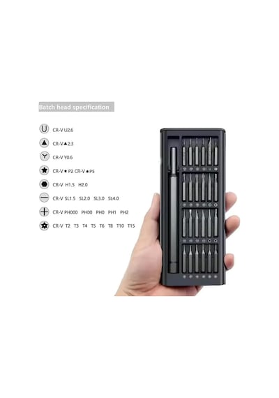25 Parça Hassas Tornavida Seti 24 Farklı Uçlu Mıknatıslı Mini Tornavida Takımı, Telefon Laptop Bilgisayar Saat Gözlük Elektronik Tamir Seti, Taşıma Kutulu
