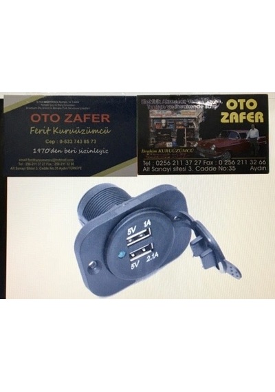 Usb'Li Carub Çakmak Soketi 9-30V Marine 2- Usb'Li