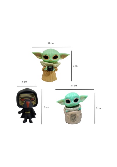 Mandalorian Grogu Baby Yoda İncinerator Stormtrooper Gamorrean Fighter Kylo Ren 6'lı Figür Oyuncak