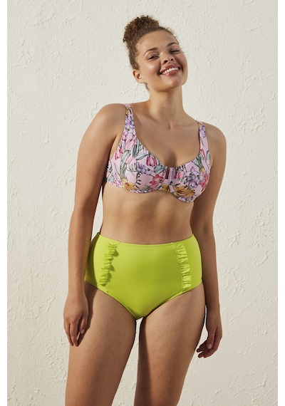 Penti Basic Yüksek Bel Fırfırlı Siyah Bikini Altı