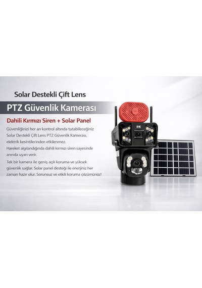 Unw-x59 2 Li 4g Solar Güvenlik Kamerası 1 Sabit + 1 Hareketli Esım Li, 20gb İnternet Dahil, 32gb Sd Kart Hediyeli, 9mp, Renkli Gece Görüşlü