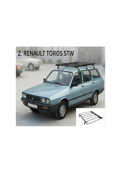 Oluklu Tavan Sepeti Renault R12 Toros Stw Uyumlu 4 Ayaklı Bagaj Sepeti 1988-2000