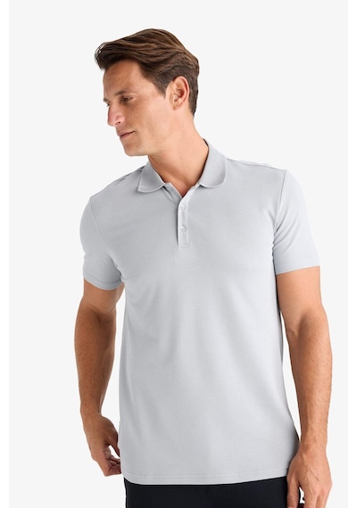 DeFacto Slim Fit Dar Kesim Polo Yaka Kısa Kollu Pamuklu Modal Karışımlı Basic Düz Tişört M6609AZ24SPGR130
