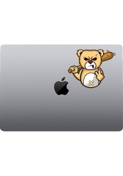 Tehlikeli Ayı Oto, Motorsiklet, Kask, Laptop Sticker 14x12 Cm
