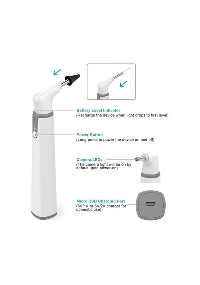 Scopearound Kablosuz Otoskop, 3.9 Mm Ultra İnce Wifi Kulak Kamerası